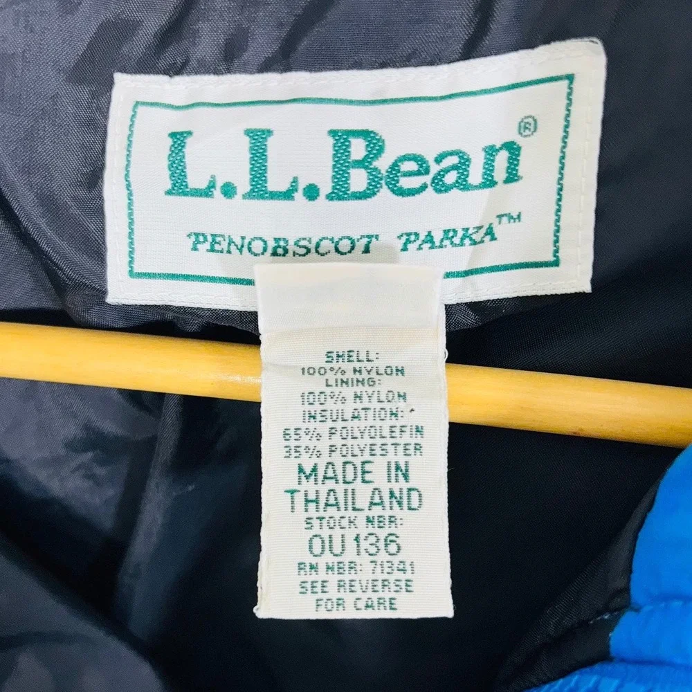 Vintage L.L.Bean Penobscot Thinsulate Parka Green & Blue Zip Kid Jacket XL 18-20